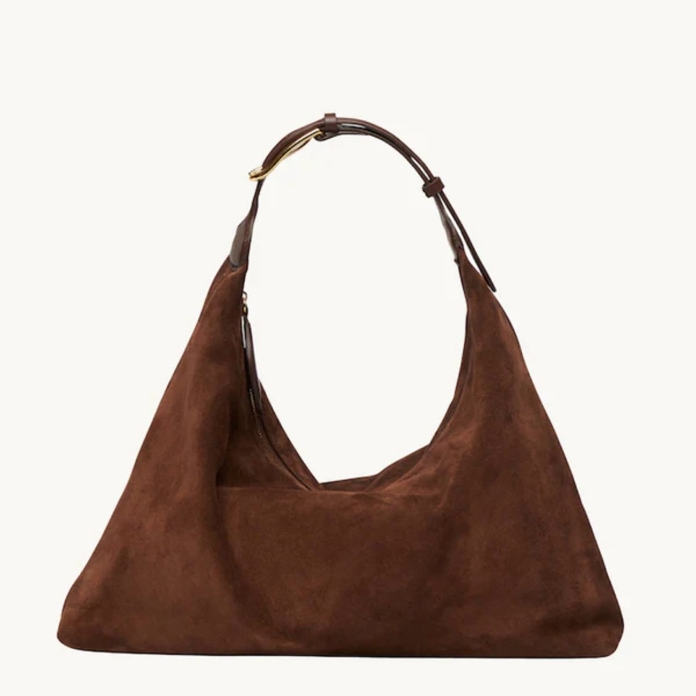 Liffner Pillow Shoulder Bag - Brown Cow Suede